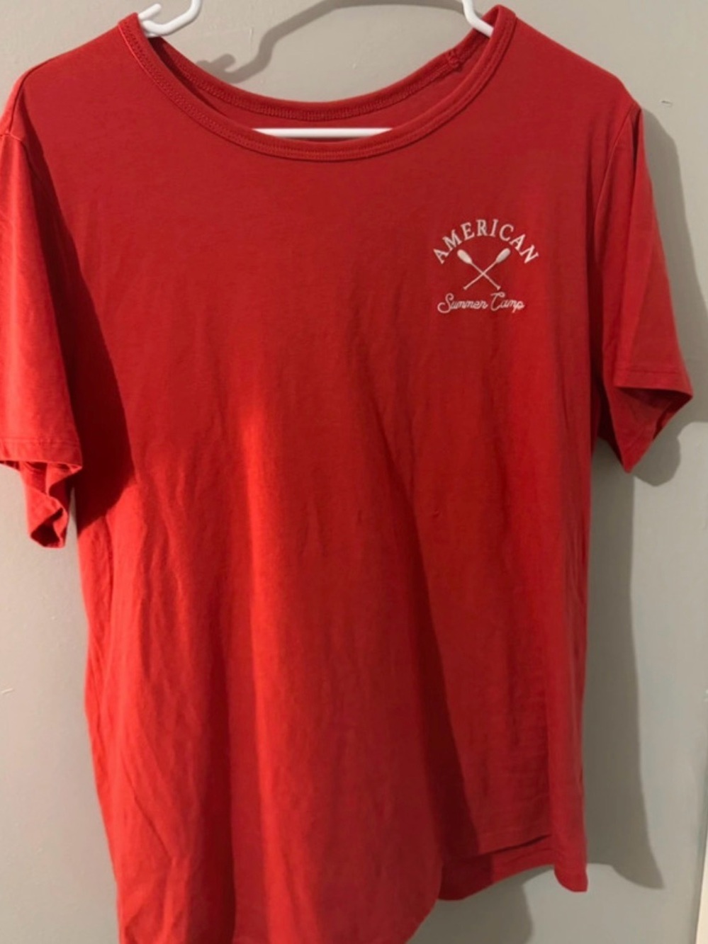 Old Navy Red Short-Sleeve Women's Tee with Chest Logo